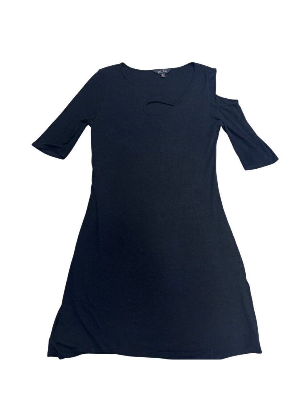 EUC Goldray Women's Standard Black Cold-Shoulder XL Knee Length Dress